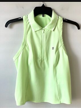 Sweaty Betty bright light Green Sleeveless Athletic Polo